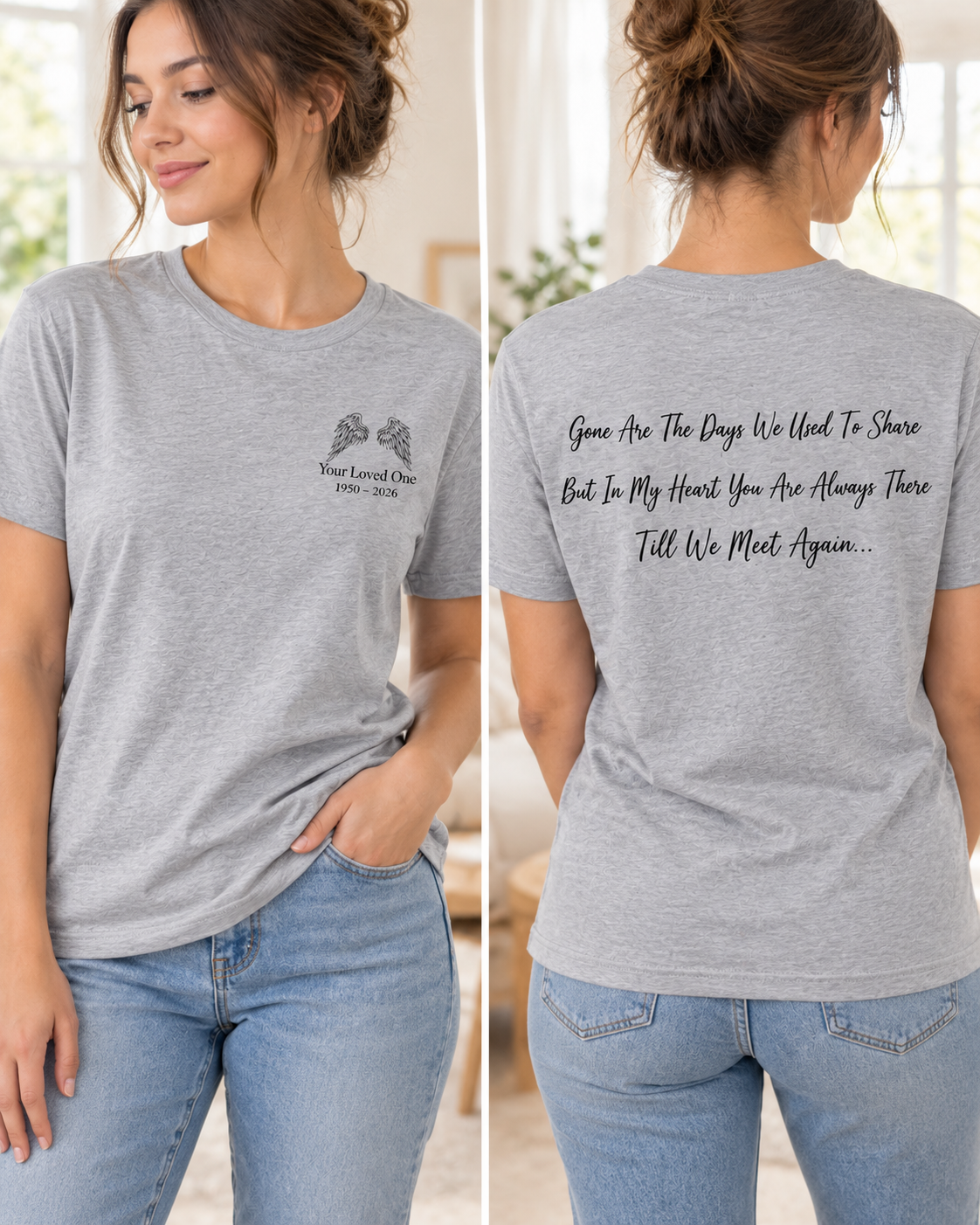 Personalized Memorial T-Shirt — Gentle Wings