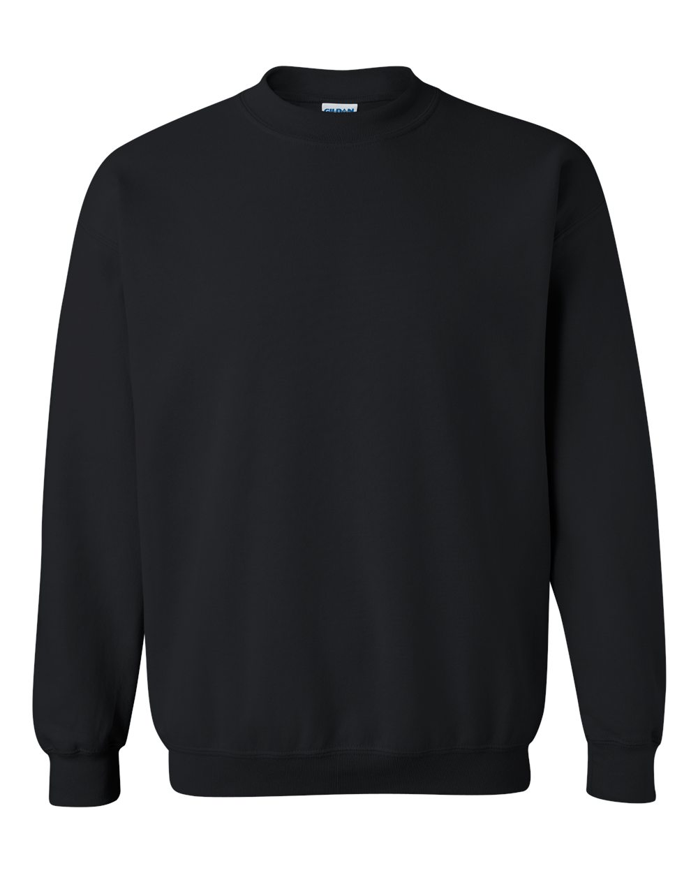Gildan 18000 crewneck sweatshirt — Black, official blank front view