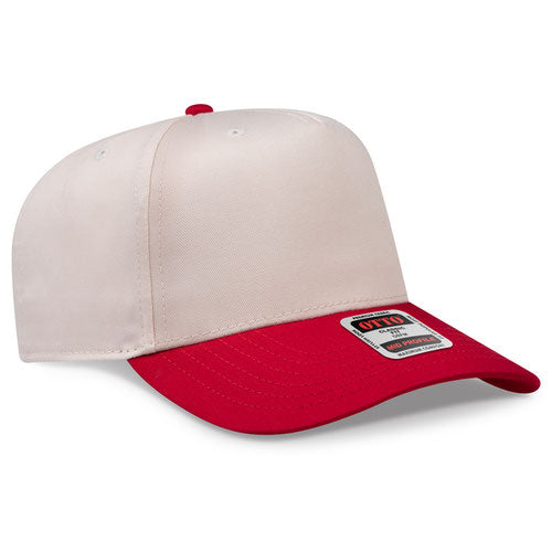OTTO 31-069 — Baseball Cap in Red/Natural, blank cap front view