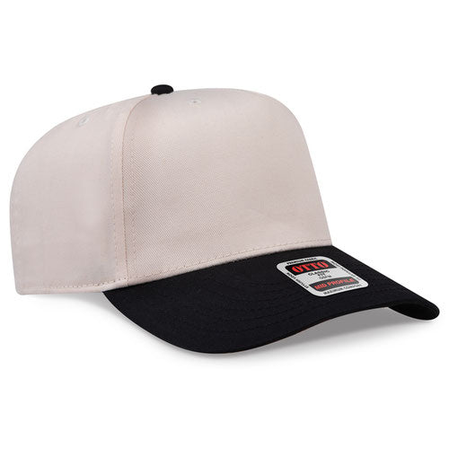 OTTO 31-069 — Baseball Cap in Black/Natural, blank cap front view