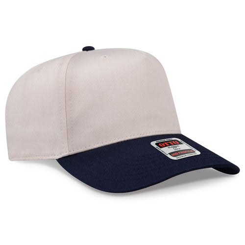 OTTO 31-069 — Baseball Cap in Navy/Natural, blank cap front view