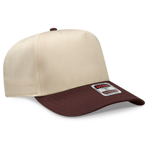 OTTO 31-069 — Baseball Cap in Dark Brown/Natural, blank cap front view