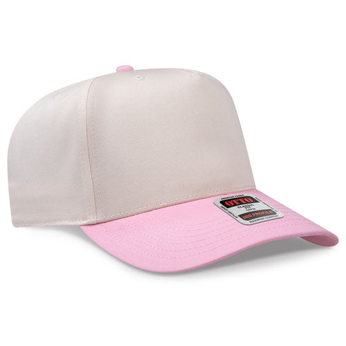 OTTO 31-069 — Baseball Cap in Pink/Natural, blank cap front view
