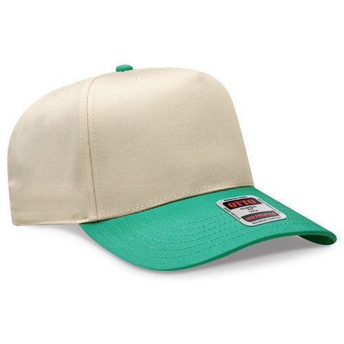 OTTO 31-069 — Baseball Cap in Caribbean Green/Natural, blank cap front view