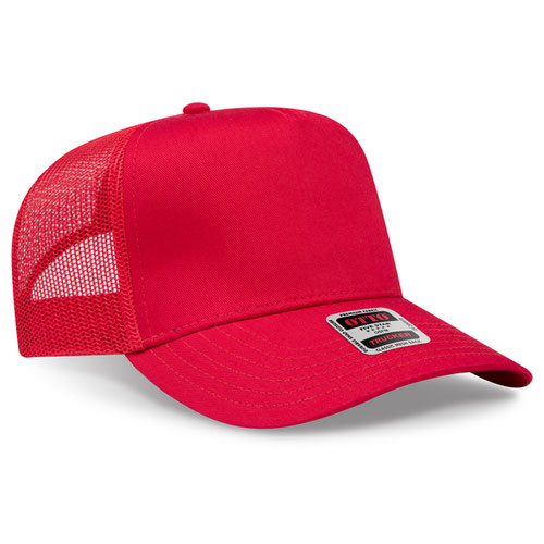 OTTO 32-285 — Mesh Trucker in Red, blank cap front view