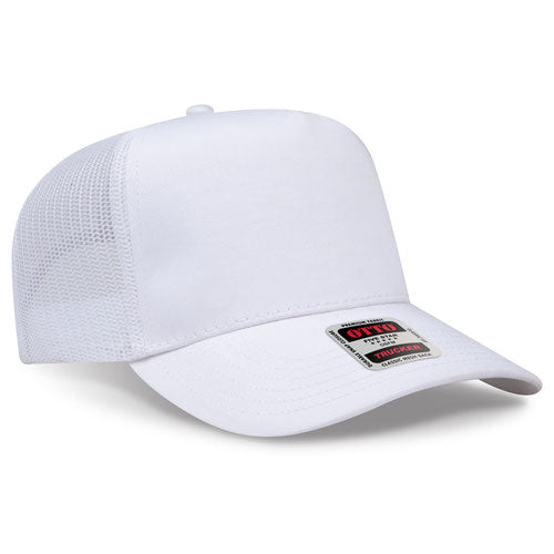 OTTO 32-285 — Mesh Trucker in White, blank cap front view