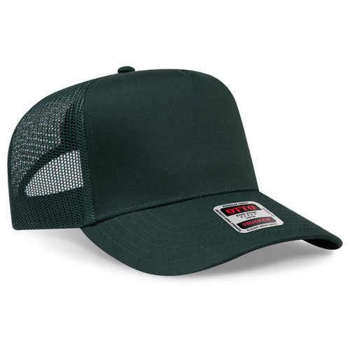 OTTO 32-285 — Mesh Trucker in Dark Green, blank cap front view