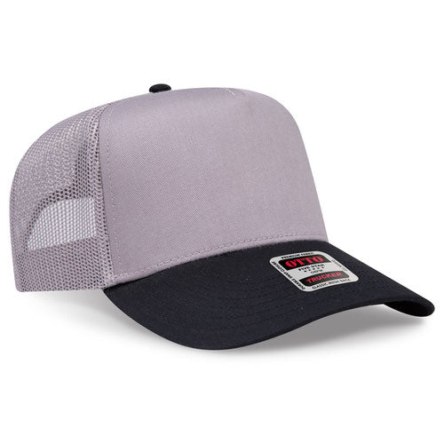 OTTO 32-285 — Mesh Trucker in Black/Gray, blank cap front view