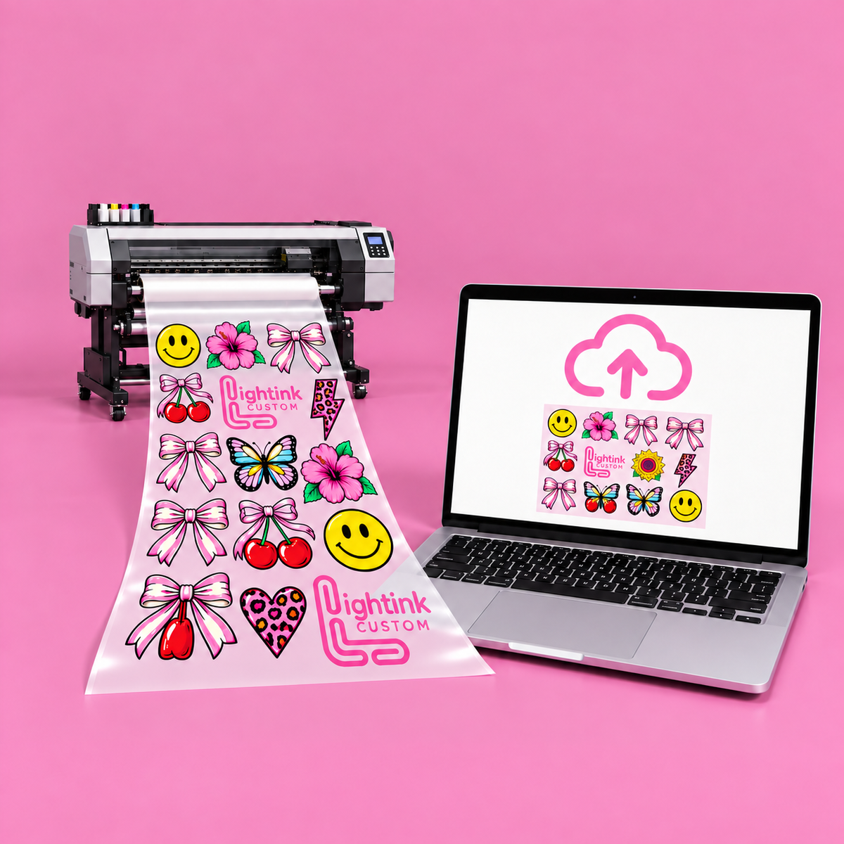 Upload a print-ready DTF gang sheet