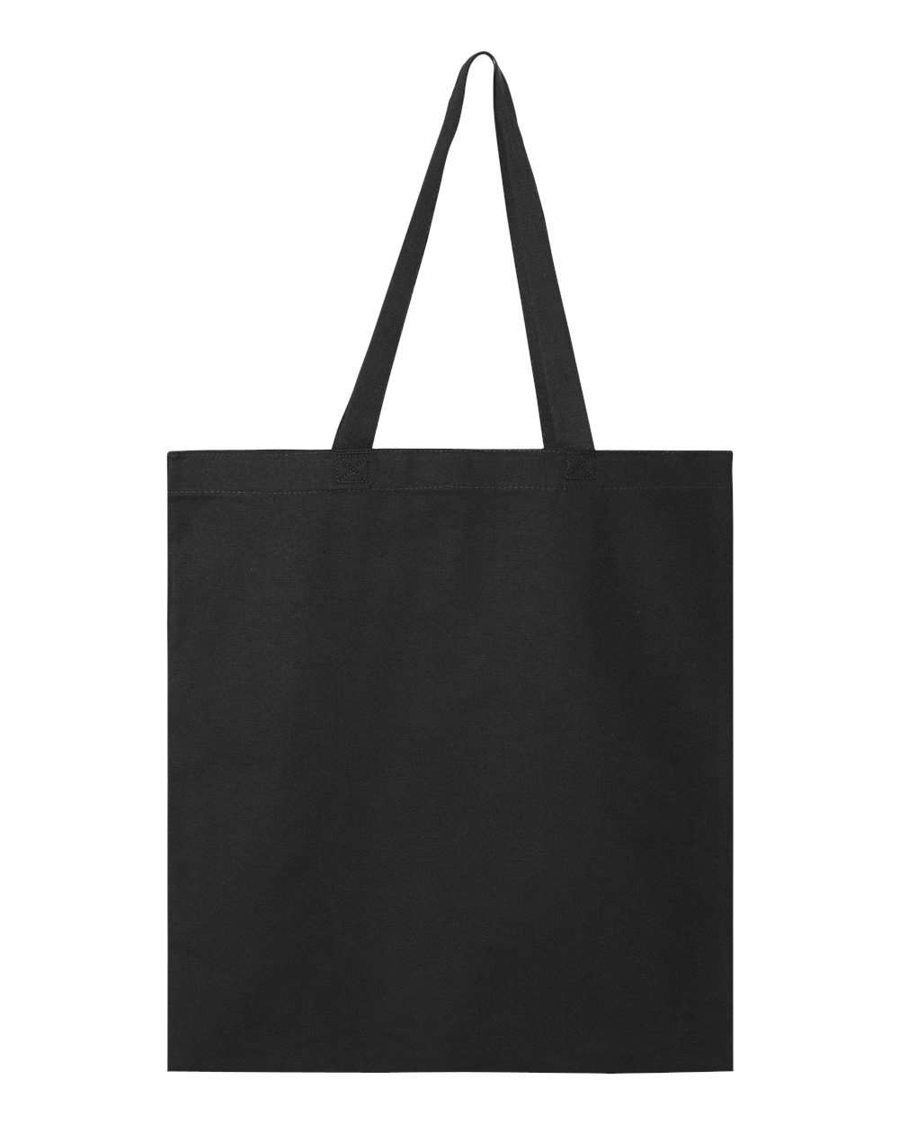 Q-Tees Q800 Promotional Tote — Black, blank front view