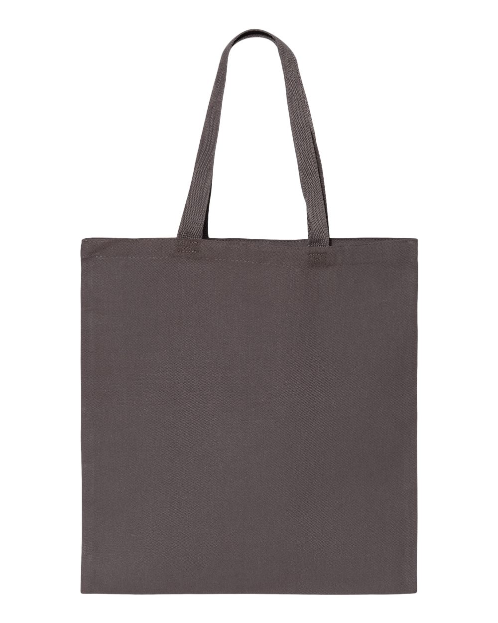Q-Tees Q800 Promotional Tote — Charcoal, blank front view
