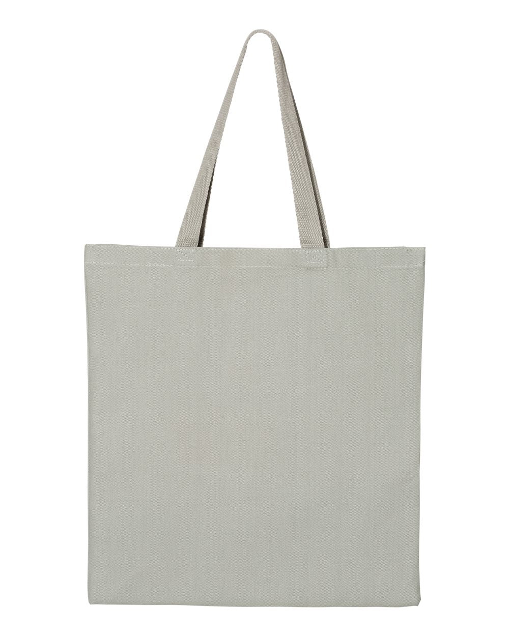 Q-Tees Q800 Promotional Tote — Grey, blank front view