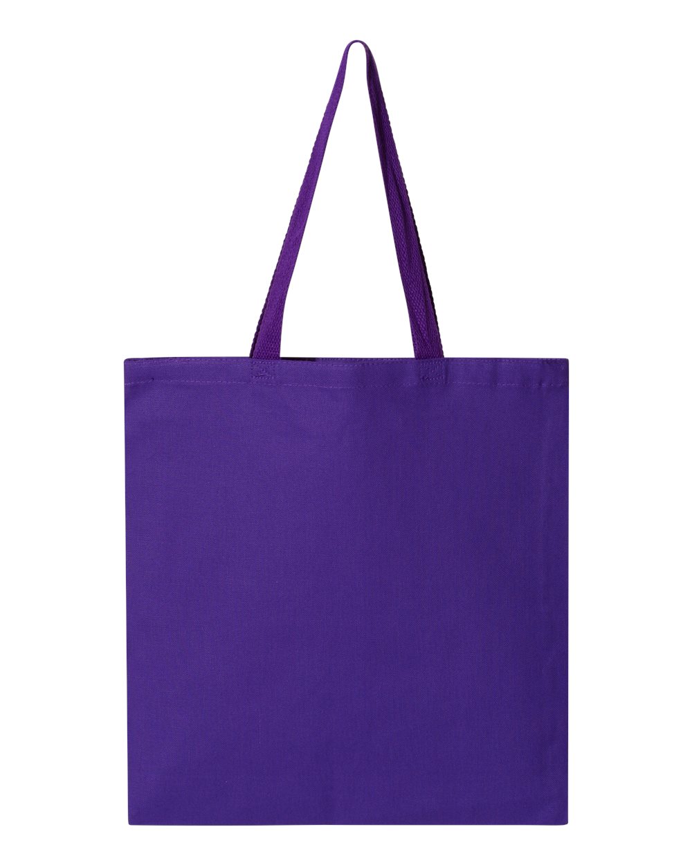 Q-Tees Q800 Promotional Tote — Purple, blank front view