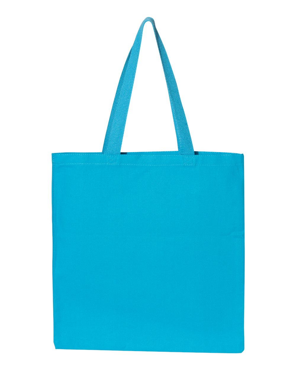 Q-Tees Q800 Promotional Tote — Turquoise, blank front view