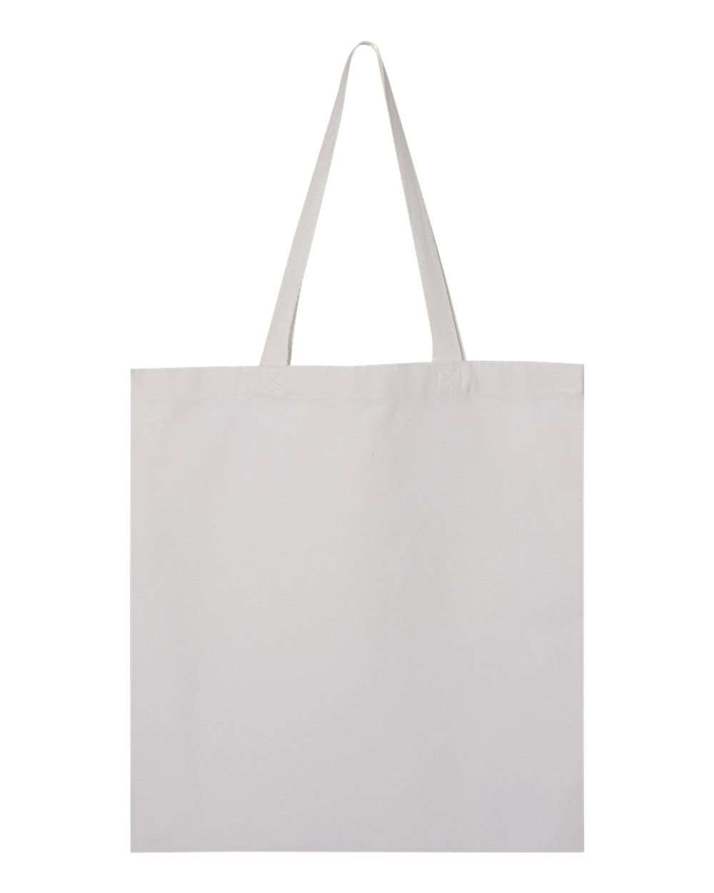 Q-Tees Q800 Promotional Tote — White, blank front view