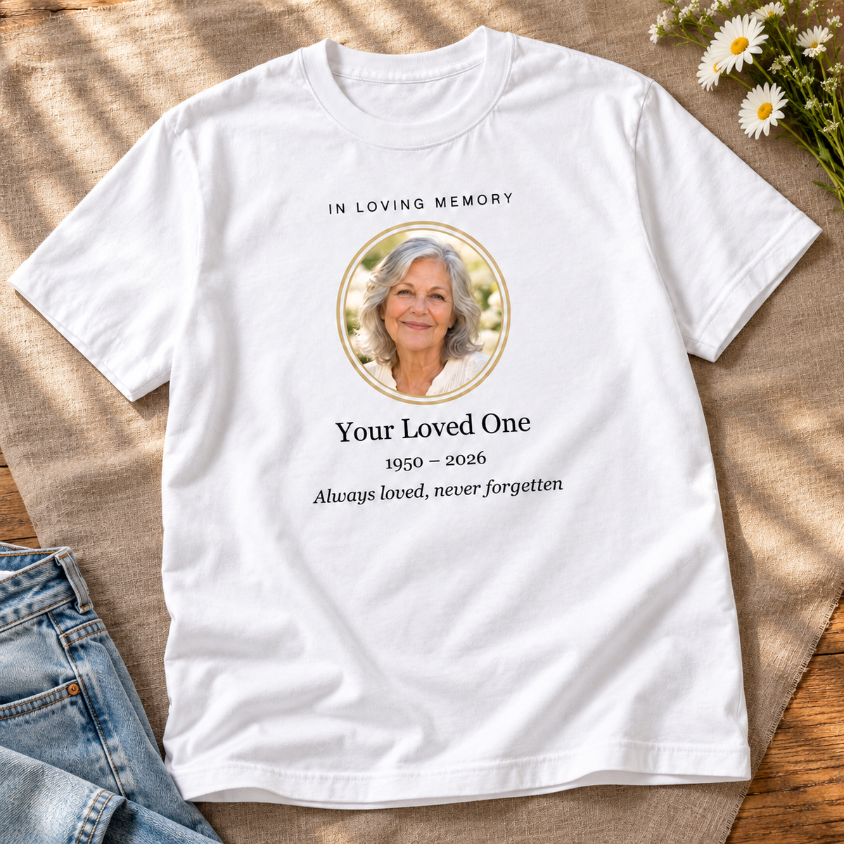 Personalized Photo Memorial T-Shirt — Photo Tribute