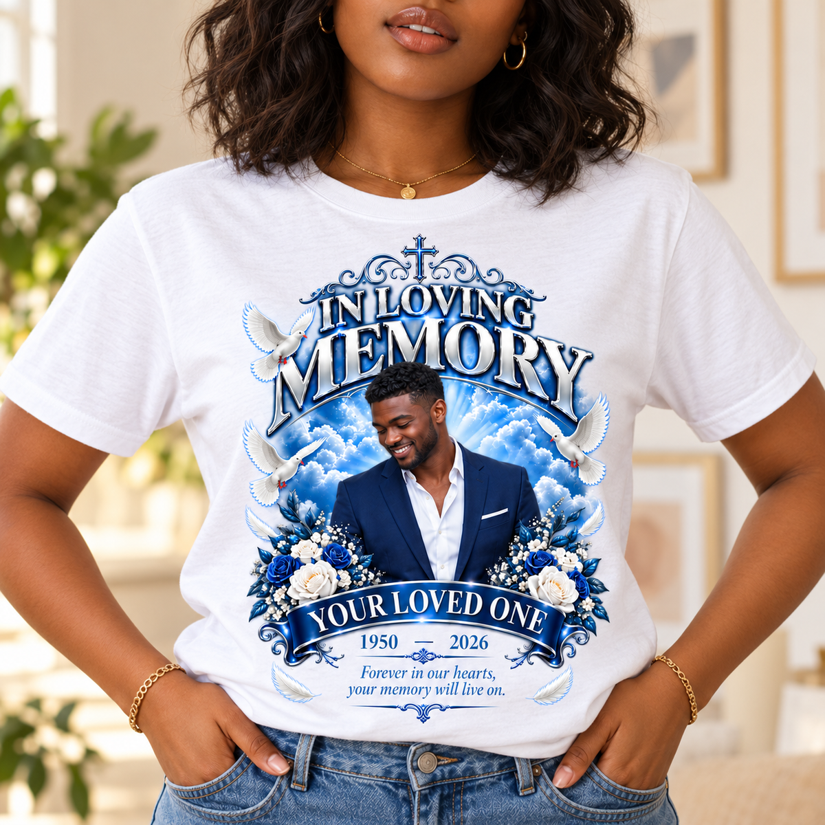 Personalized Photo Memorial T-Shirt — Heavenly Tribute